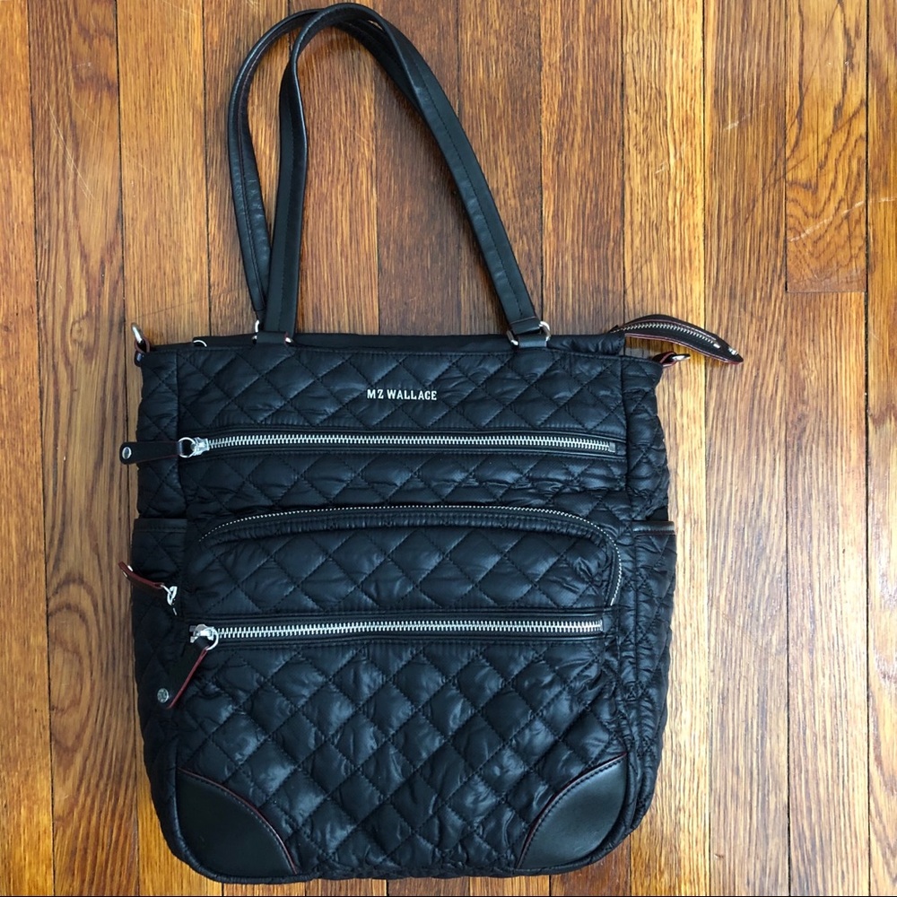 MZ Wallace Crosby Tote, Blk/Silver Hardware